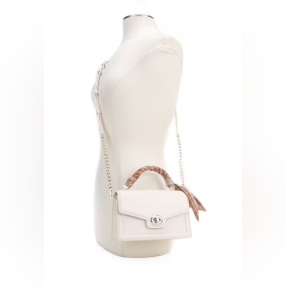 Madden Girl PU Top Hanfle With Scarf Cream Handbag - Picture 2 of 12